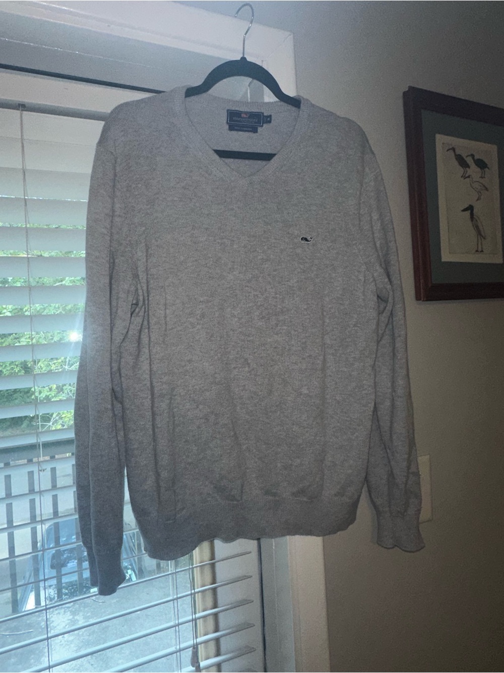 Vineyard Vines Men's Light Gray V-Neck Sweater